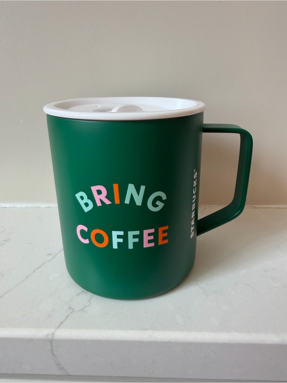 Starbucks 2026 Road Trip Bring Coffee Stainless Steel Mug 12oz Green NWT